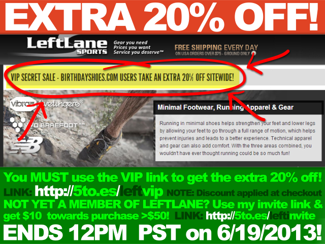 24-Hour Exclusive, Extra 20% Off Entire LeftLaneSports.com Site!