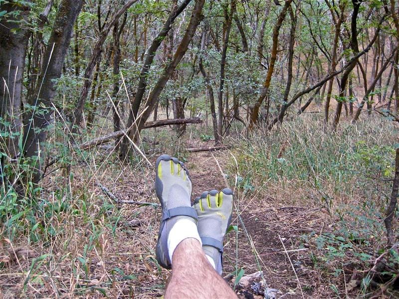 Michael trail running Mueller Park in KSO fivefingers