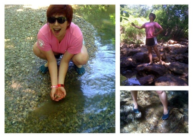 Splish Splashin' in the Creek with Vibram Five Fingers Classics!