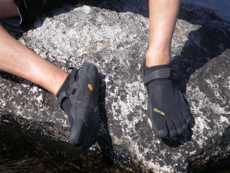 Shawn's Gone Fishing in Black KSO Five Fingers