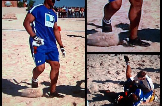 Pictured here is Eddie George, ex-NFL player for the Titans and Oilers, playing football in his black KSO Five Fingers on the DirectTV Celebrity Beach Bowl.