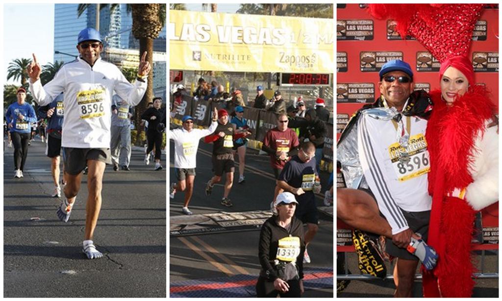Photos from Dr. Jawa's recent half-marathon — the Las Vegas Rock'N'Roll half marathon.  Can you spot Jawa's blue-camo KSO FiveFingers?