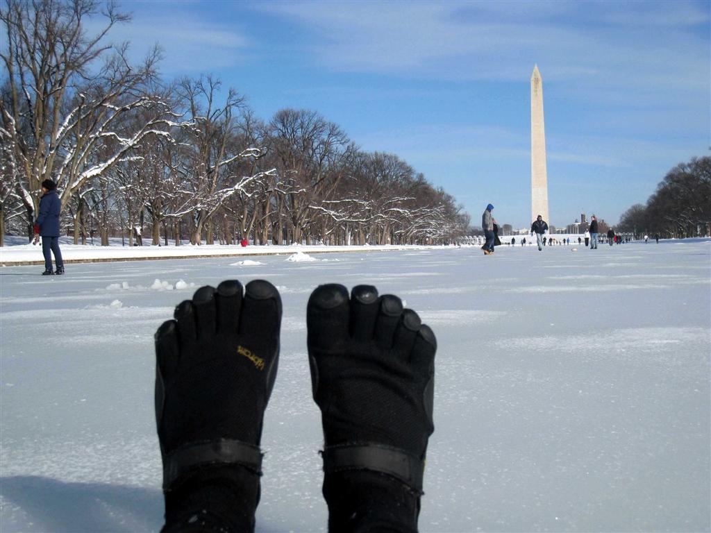 Jeff's KSO VFFs and the frozen reflecting pool before the Washington Monument make for a nice photo opportunity!