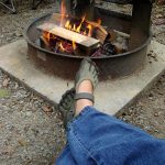 VFFs by the campfire make keeping your tootsies warm all the easier (Just don't melt the rubber soles)!