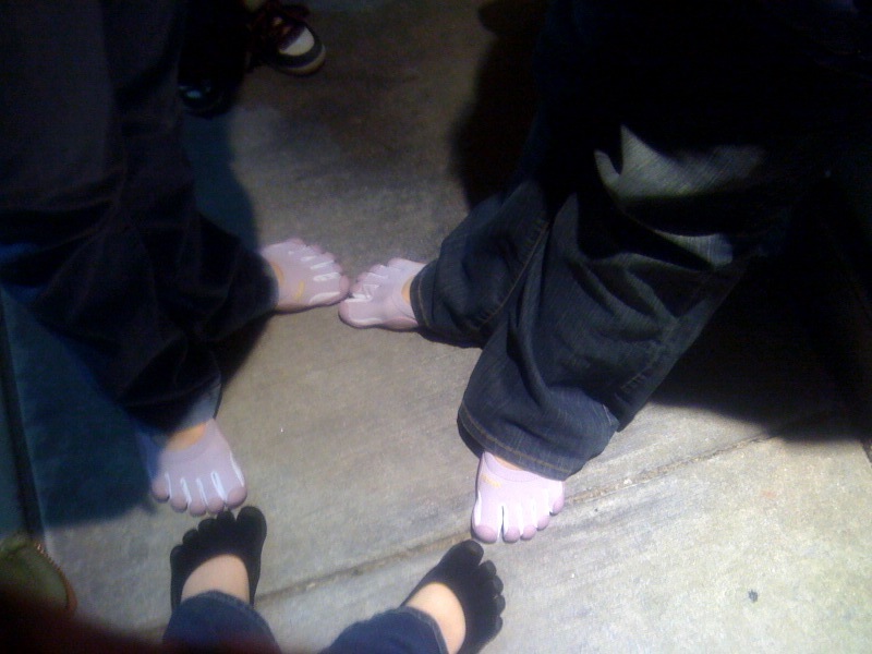 Taken in Madison, Wisconsin on January 31, 2010. Picture shows my black Sprints and two of my sisters in lilac Classics. Taken outside of the store where we had just purchaed them and HAD to wear them out of the store! You can just barely see my daughter'