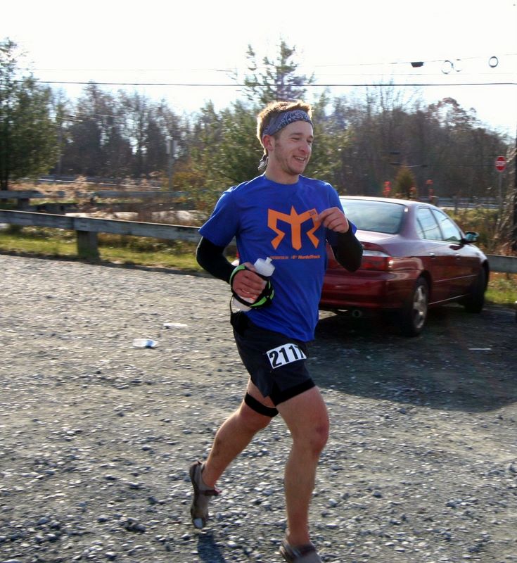 Ultrarunner, Jon, running in the Stone Mill 50 Miler