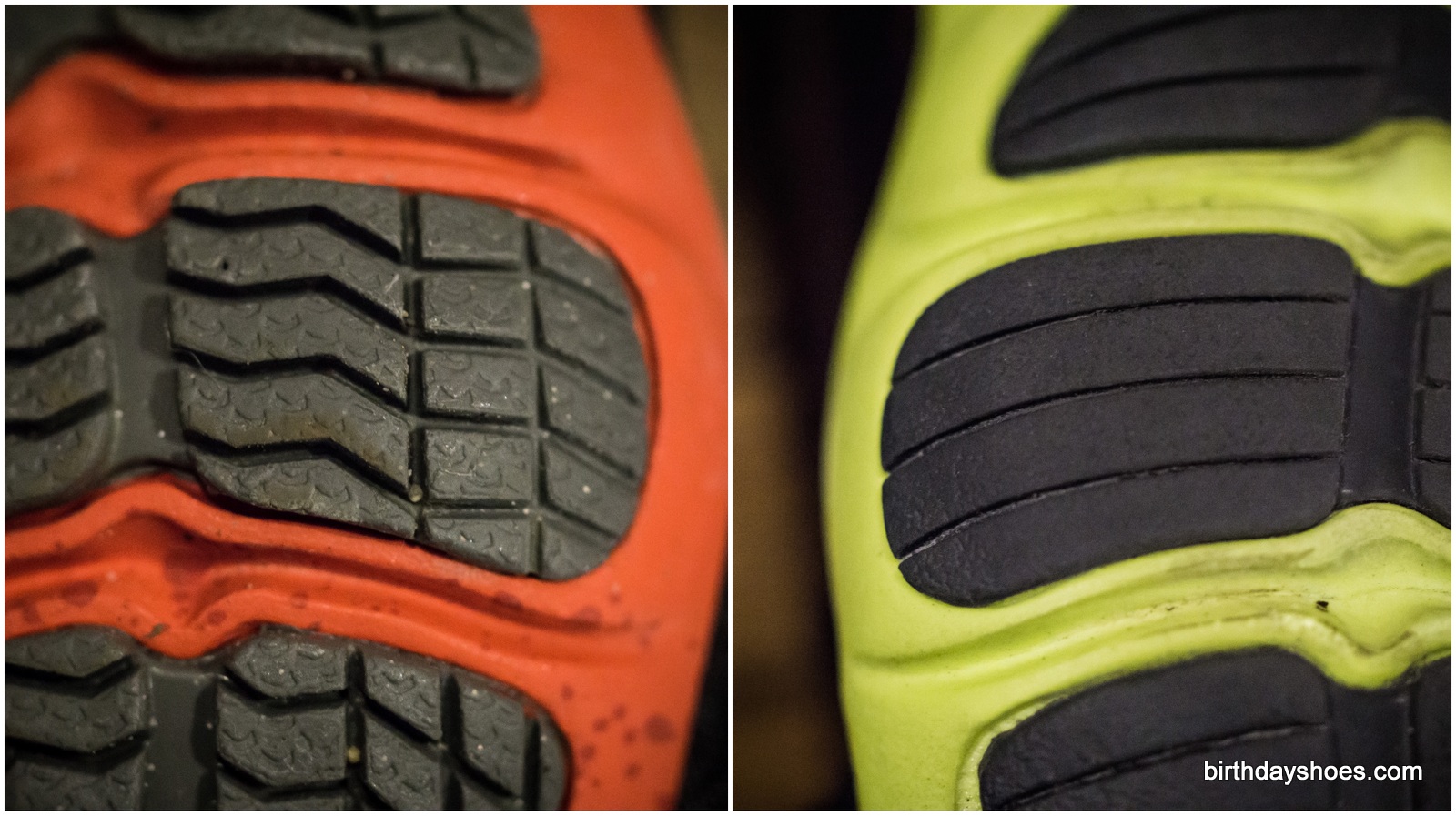 The Bikila EVO WP sole definitely looks like a snow tire vs the Bikila EVO's summer tire!