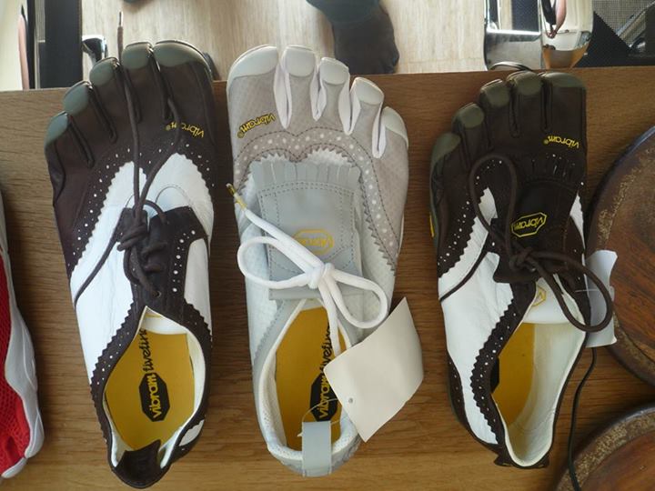Note the laces cover on the middle pair!  Vibram going full-force with the golf shoe aesthetic.