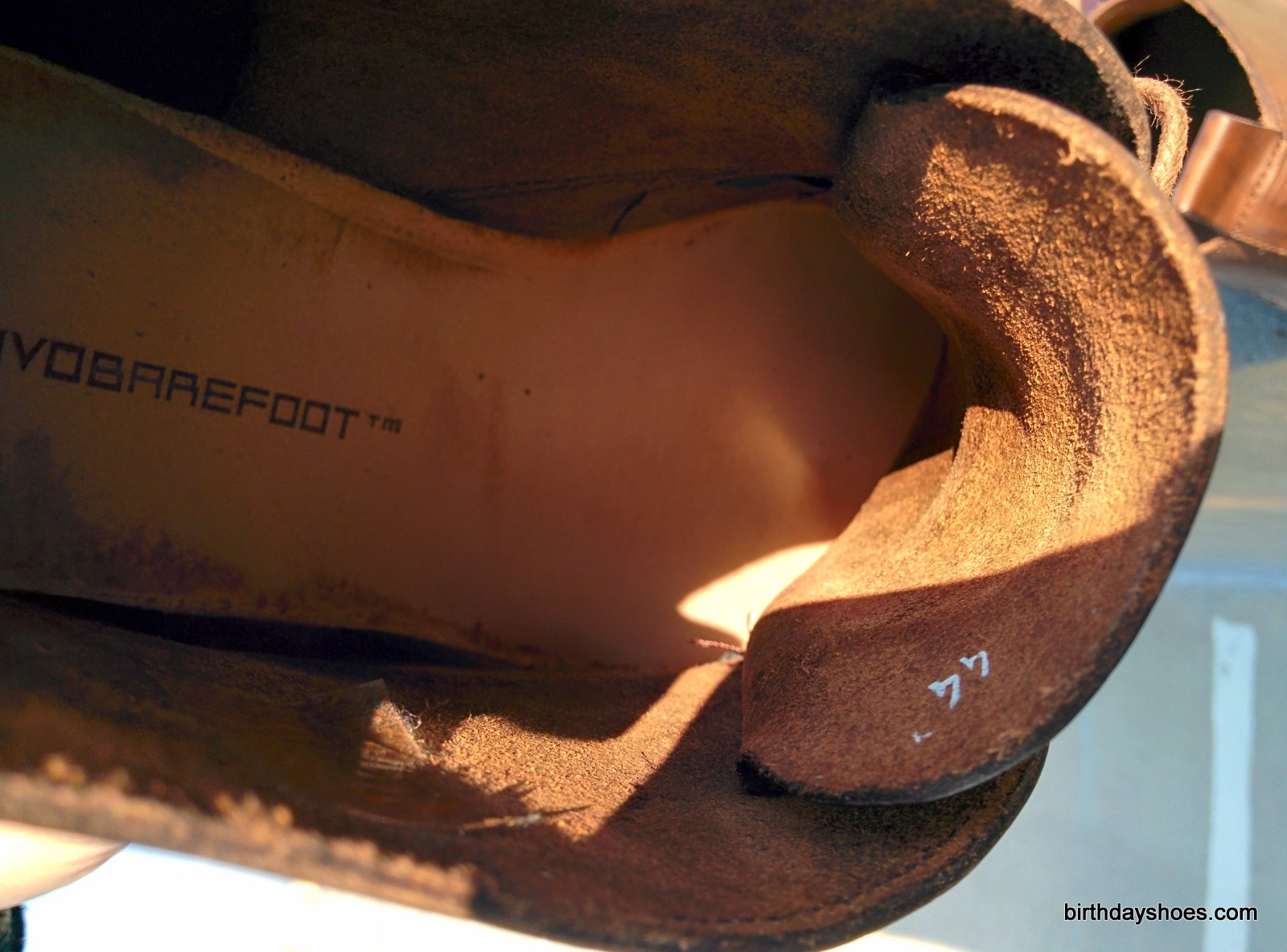 The VivoBarefoot Porto as viewed from above, into the boots. Note they have no removable insole.