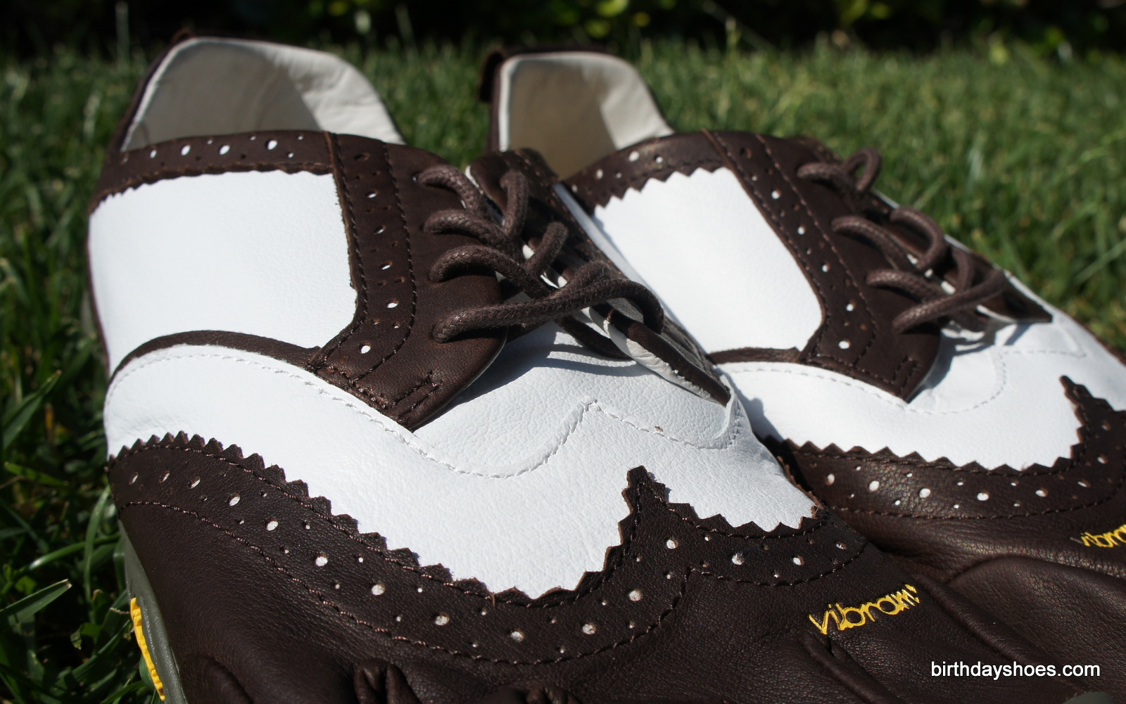 The two-toned wingtip design gives these shoes a nice look.
