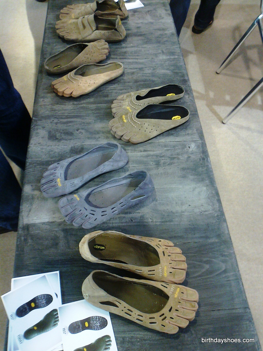 Photo of some of the 2012 Vibram FiveFingers new models.