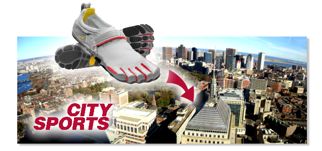The Vibram Five Fingers Bikila is showing up sometime today at City Sports on Boylston Street in Boston, Massachussets! (I took this photo from the Hancock Tower circa 2003)