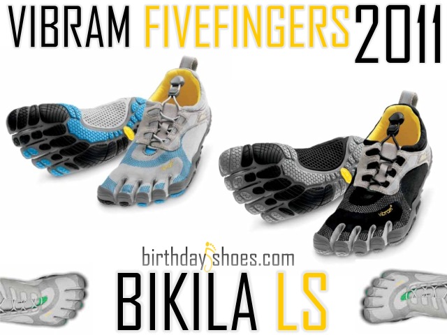 The new 2011 Vibram Five Fingers Bikila LS, a laced toe shoe for runners with larger feet and higher insteps